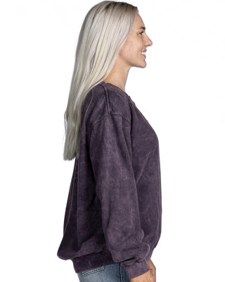 Dyenomite Deal - Mineral Wash Premium Fleece Crew Sweatshirt - Aubergine