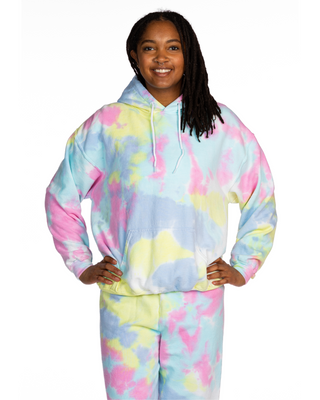 Dream Cloud Dye Essential Fleece Hoodie Pastel Rainbow Dyenomite Apparel Wholesale