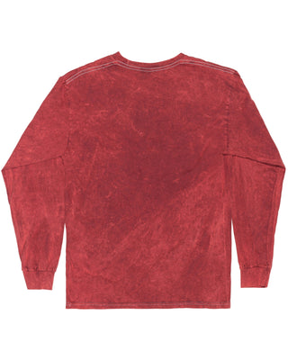 Mineral Wash Long Sleeve Tees - Crimson