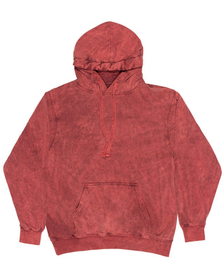 Mineral Wash Premium Fleece Hoodie - Crimson