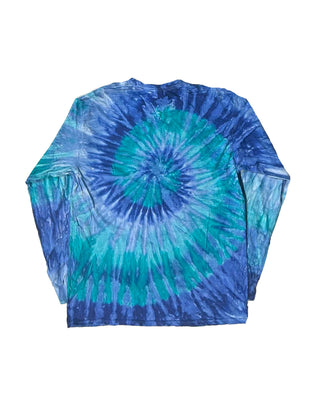 TEE SHOP - Blue Ripple Spiral Tie Dye Long Sleeve Tee