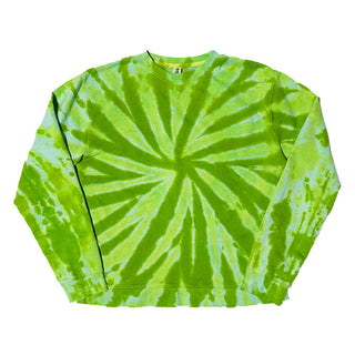 MAGIC RIVER - Pinwheel Spiral Crewneck Sweatshirt - Lime Green