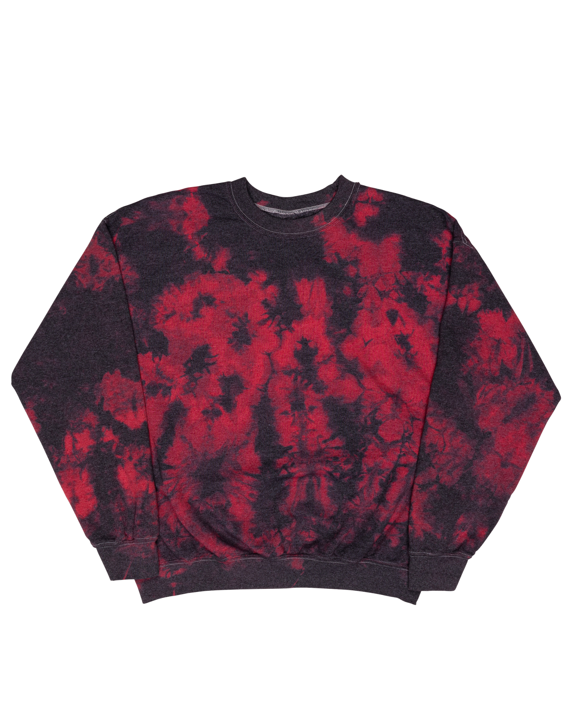 Red tie dye sweatshirt hotsell