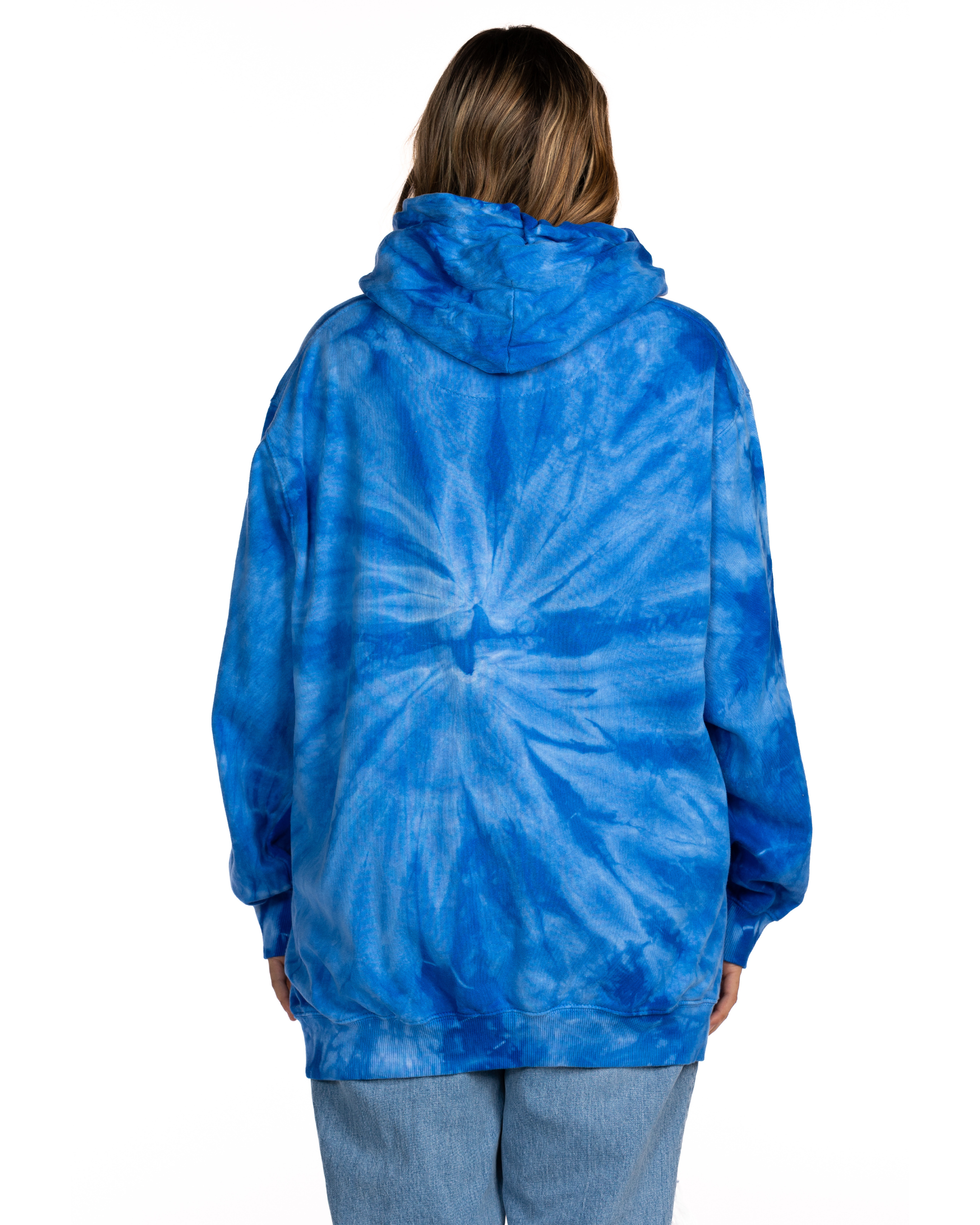 Royal blue online tie dye hoodie